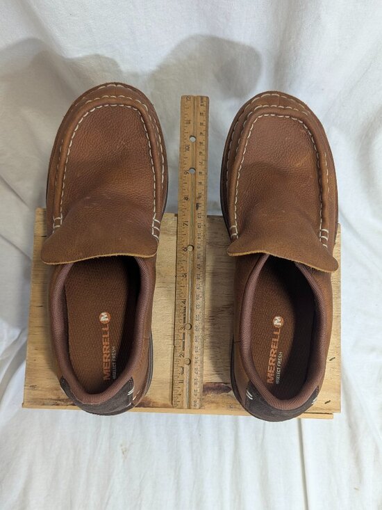 Merrell Size 10 Brown Leather Slip-On Loafers main image 5